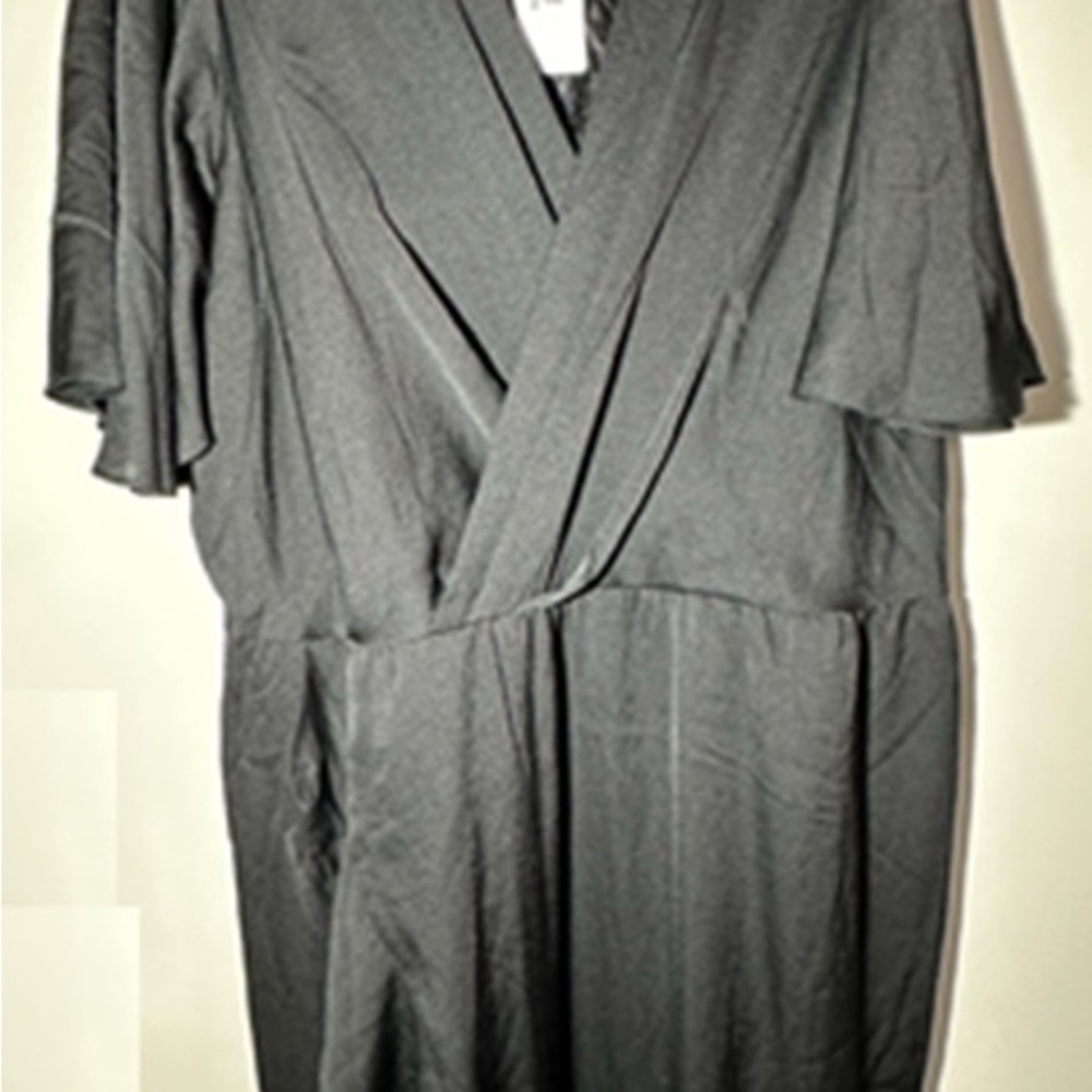City Chic Black Ruffle Wrap Midi Dress - Picture 4 of 6